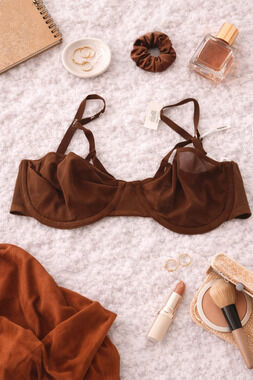 NWT Aerie Women's Smoothez Mesh Unlined Balconette Bra Breathable Brown Size 34B